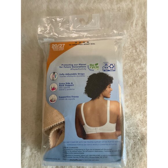 Playtex 18 Hour Sensational Support Wireless Bra 20/27 Beige 42C - Picture 7 of 7